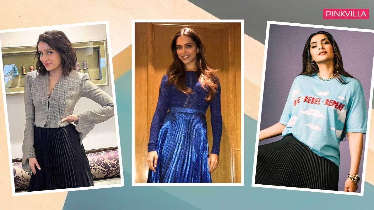  7 pleated skirt outfits inspired by Deepika Padukone, Sonam Kapoor, Shraddha Kapoor, and others to totally slay on every occasion