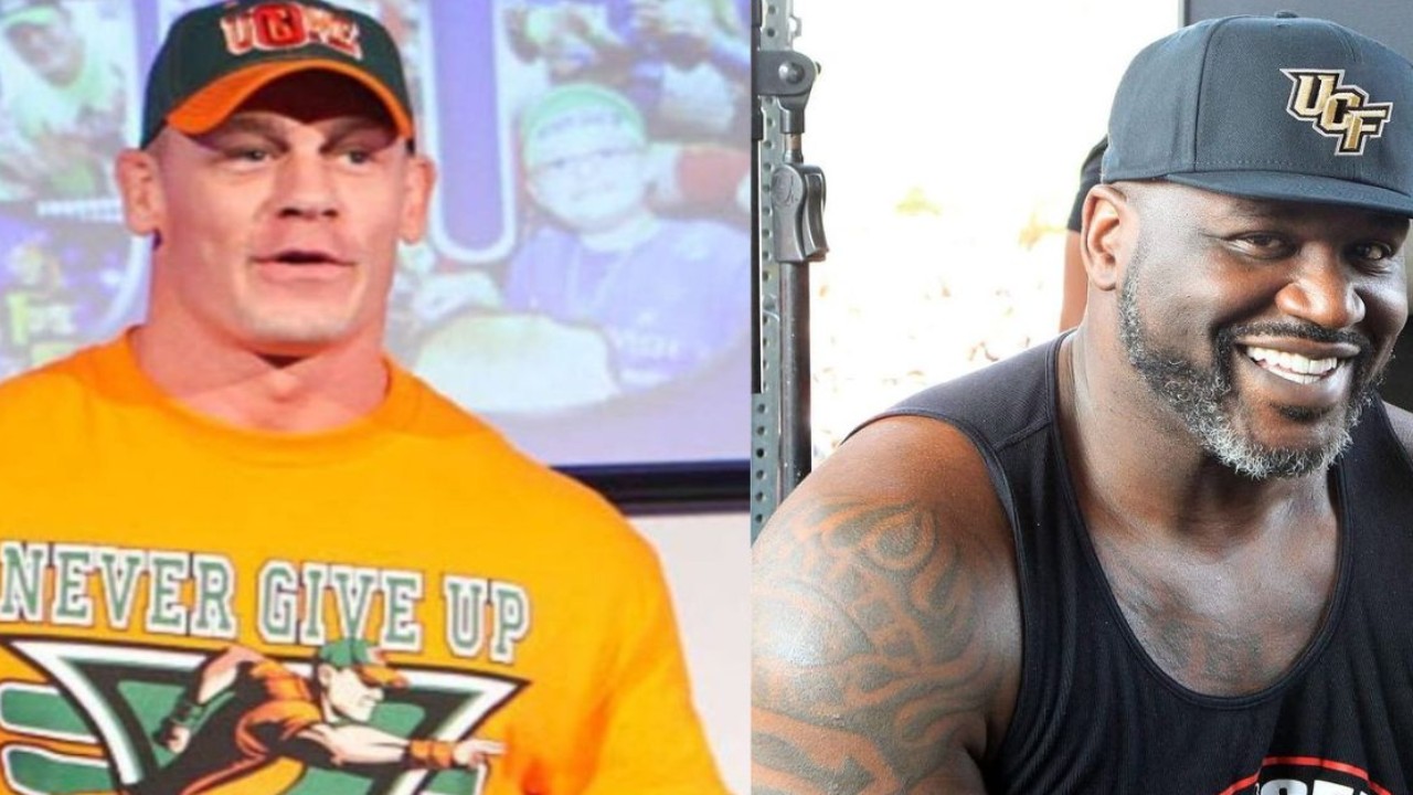 John Cena's picture from Getty and Shaquille O'Neal's picture from Instagram