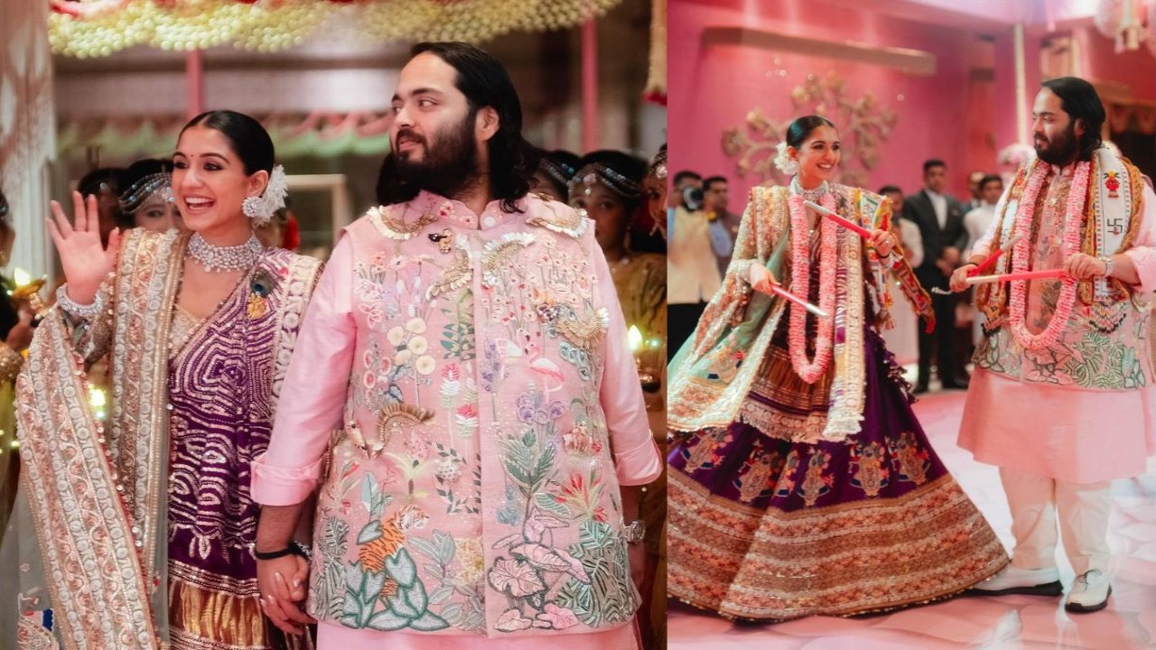 Anant-Radhika Wedding: Couple looks ecstatic in UNSEEN Garba night pics (Instagram/@shaleenanathani)
