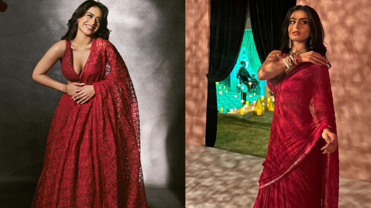 Nysa Devgan in two red ethnic looks 