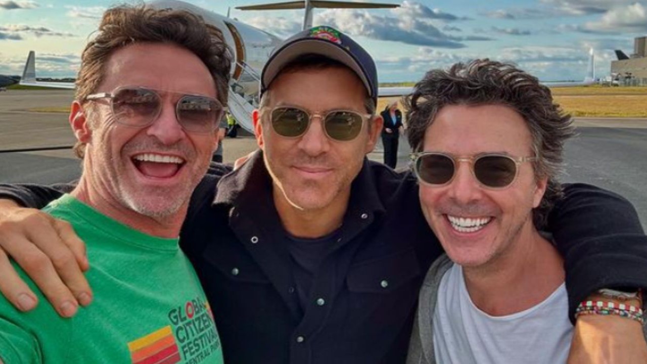 Hugh Jackman, Ryan Reynolds and Shawn Levy (Image via Instagram)