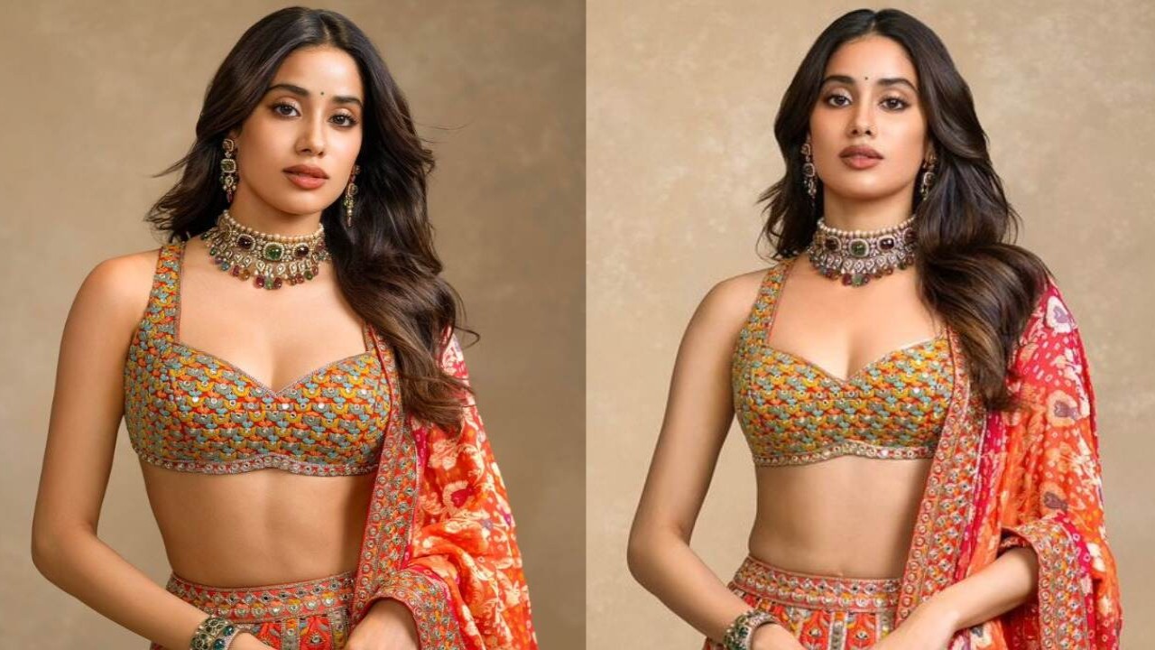 Janhvi Kapoor stole the spotlight as the guest as Anant Ambani and Radhika Merchant’s ‘mameru’ ceremony