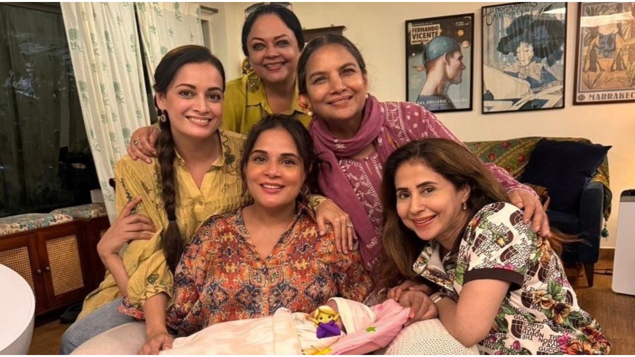 PIC: New mom Richa Chadha and her baby girl pose with ‘masis’ Shabana Azmi, Urmila Matondkar, Tanvi Azmi, Dia Mirza