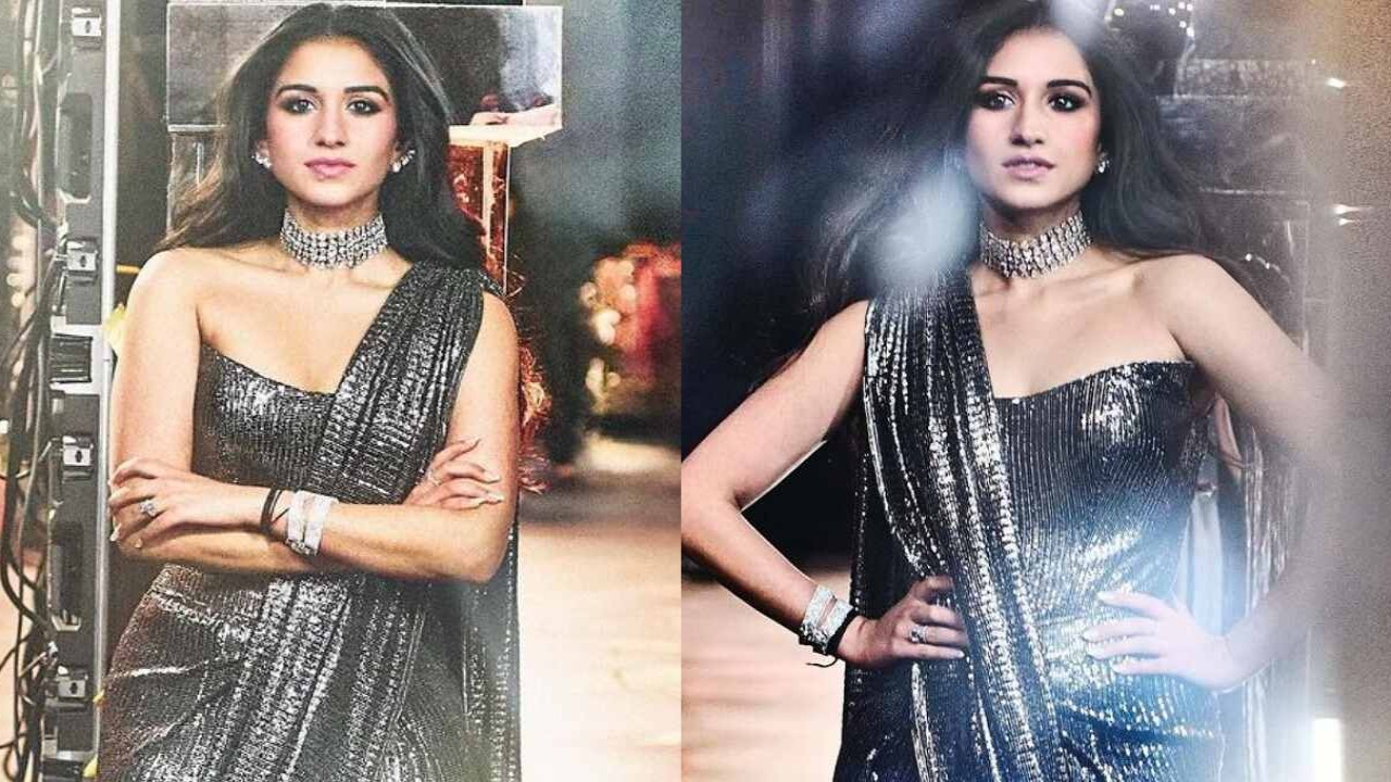 Radhika Merchant's Manish Malhotra chainmail saree is apt for after-party soirée's