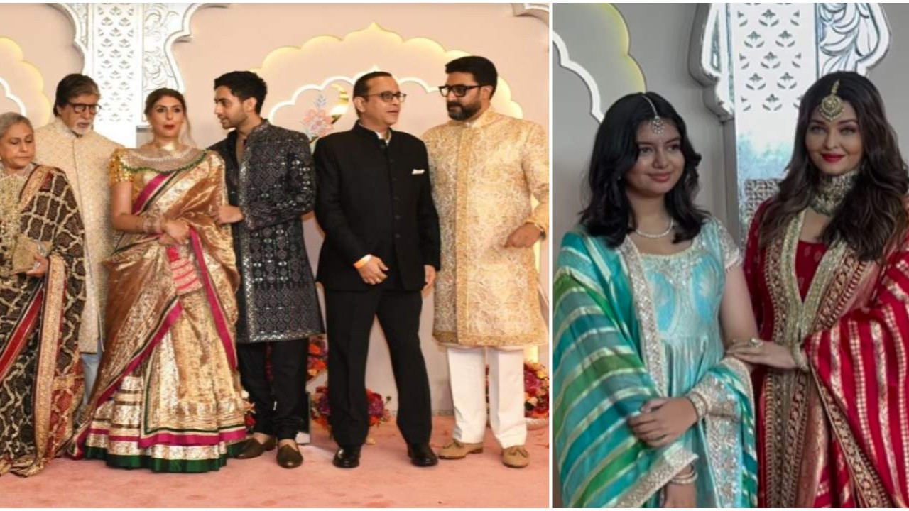 Amitabh Bachchan's family at Anant Ambani and Radhika Merchant's wedding