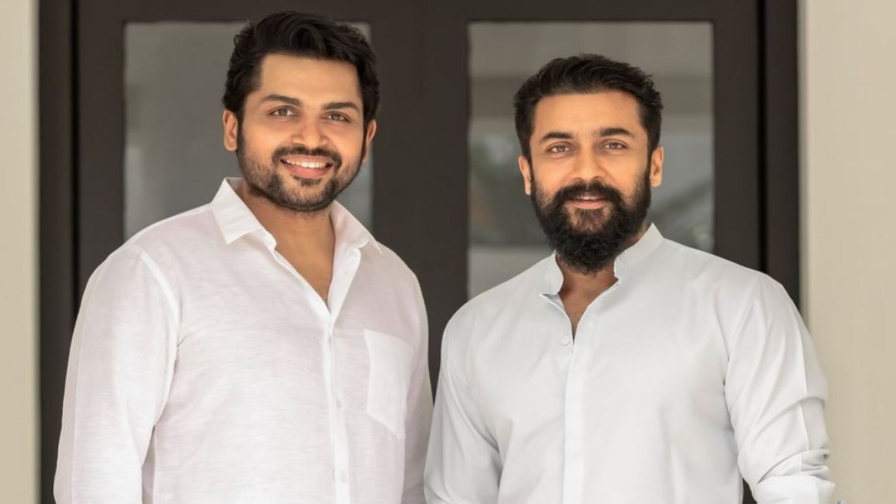 Karthi twins with big brother Suriya in veshti; pens a heartwarming birthday wish for Kanguva actor