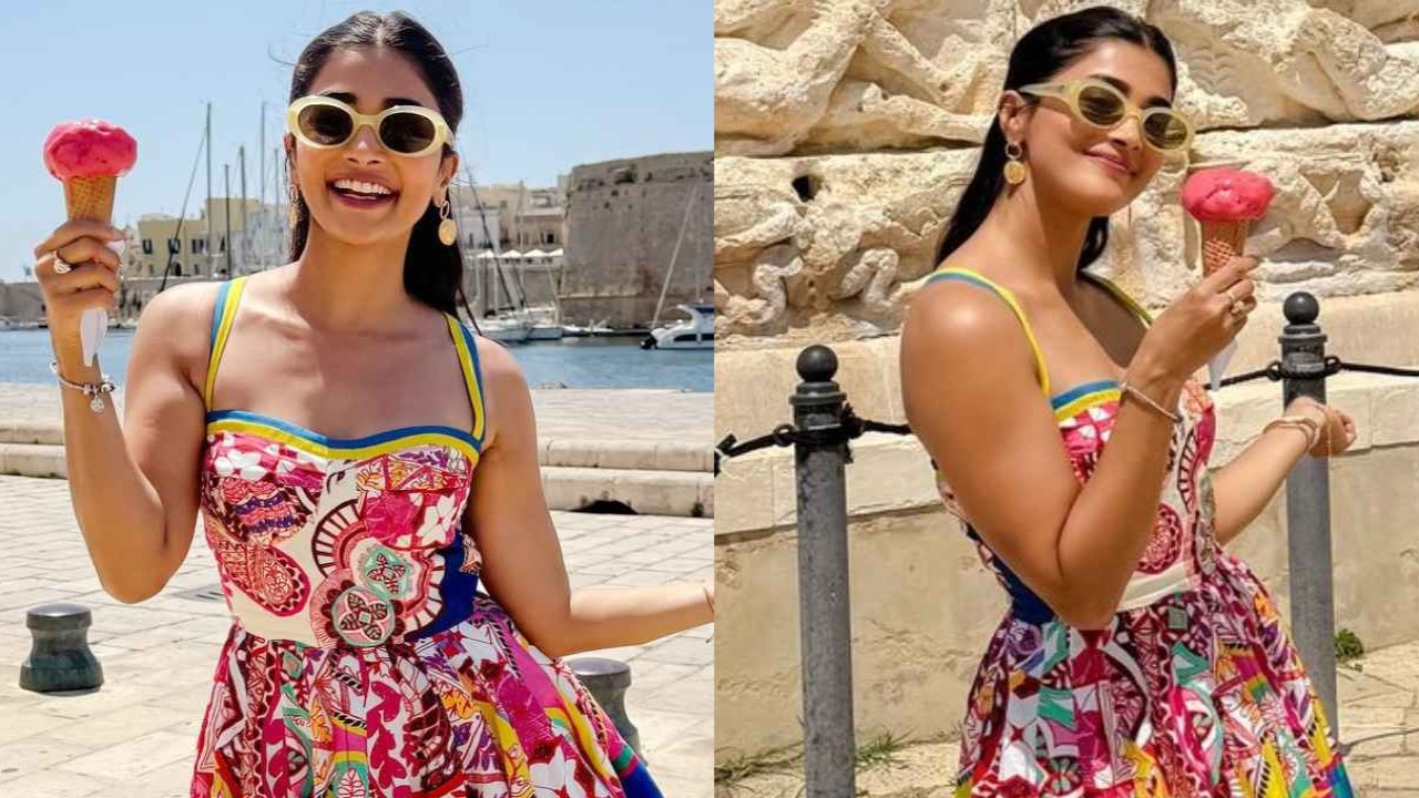 Pooja Hegde adds another page to vacation diaries in Saaksha and Kinni’s colorful mini-dress and it’s mamma mia 