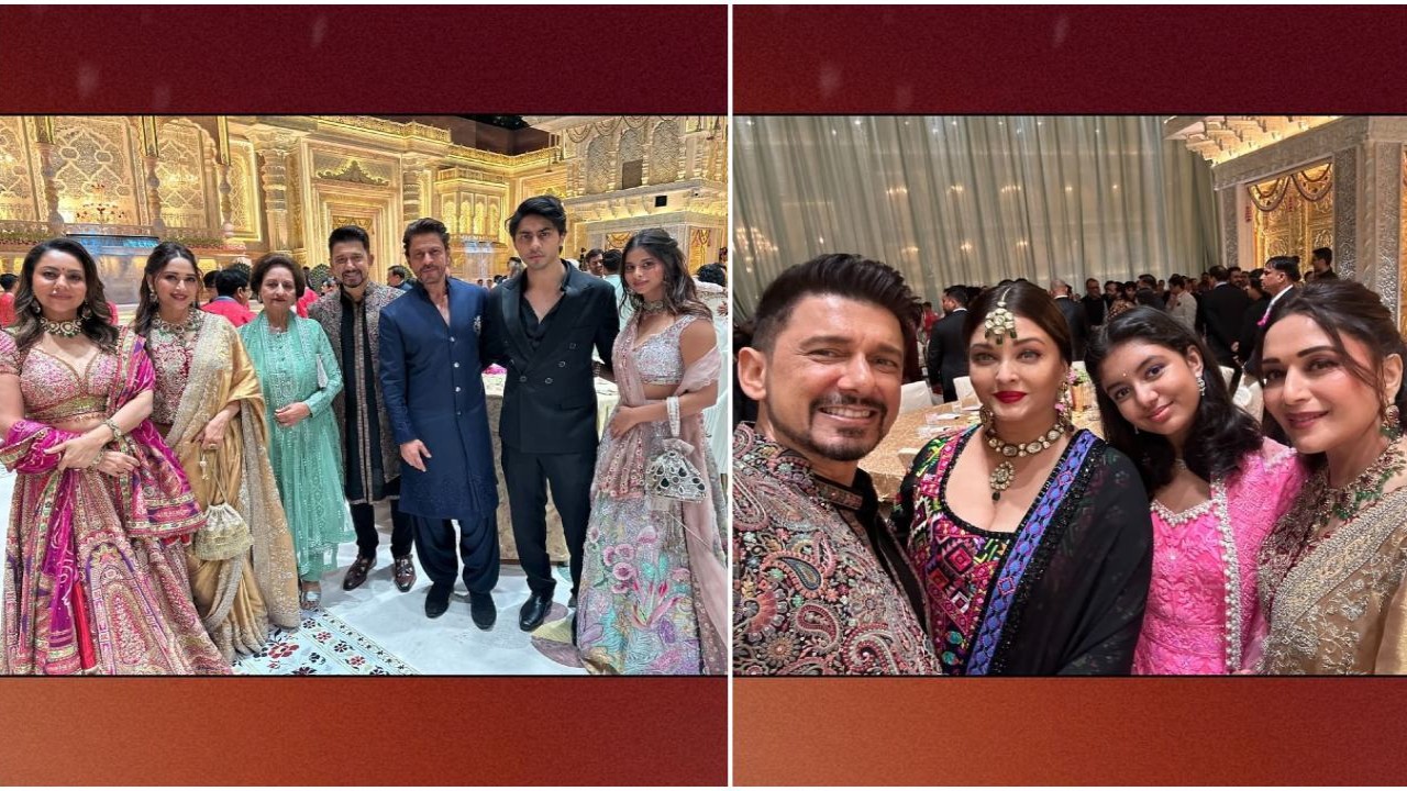 PICS: SRK-Gauri, Aishwarya Rai and more pose at Anant-Radhika's Shubh Aashirwad ceremony 