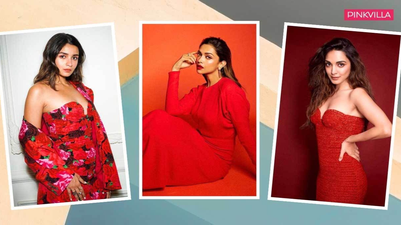 Deepika Padukone, Alia Bhatt, Kiara Advani, Ananya Panday, Khushi Kapoor, Janhvi Kapoor, Tripti dimri, red dresses, red, hot, style, fashion