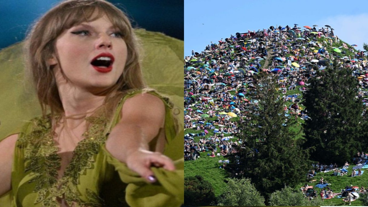 Taylor Swift and the crowd outside her Munich venue(CC: Getty Images)