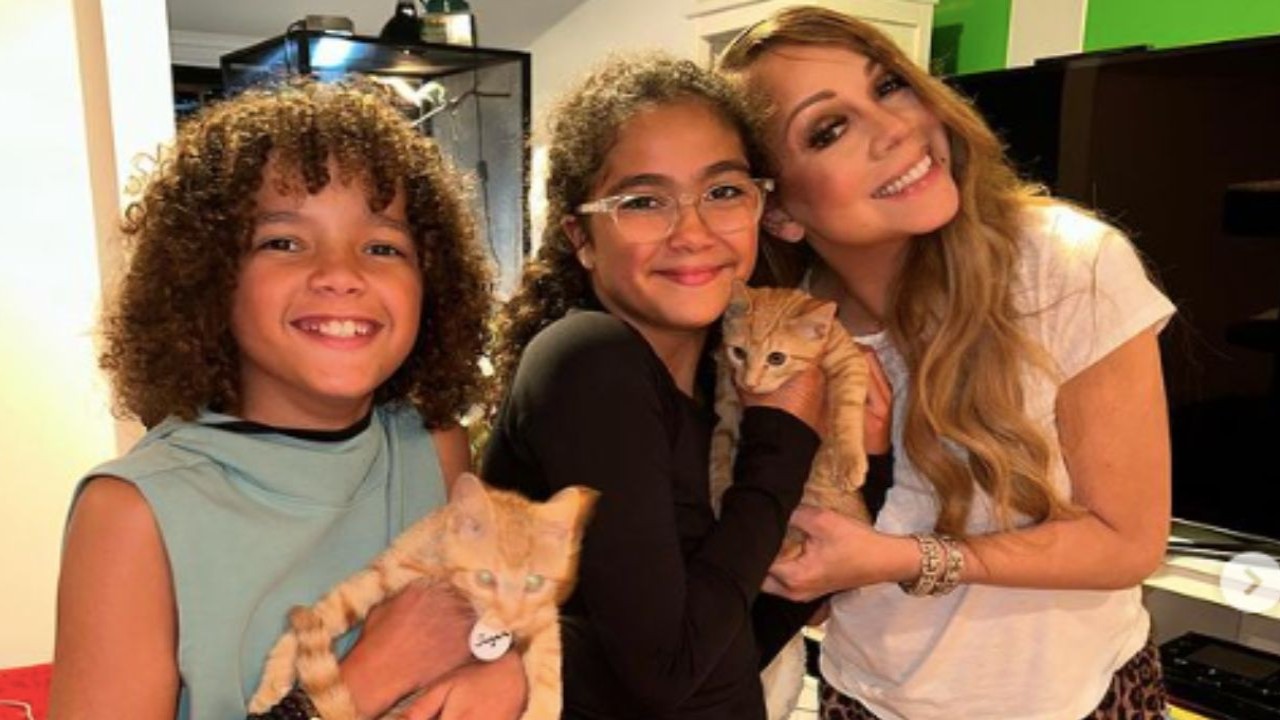 Mariah Carey with her 13-year-old twins, Moroccan and Monroe- ( Instagram/ Mariah Carey)