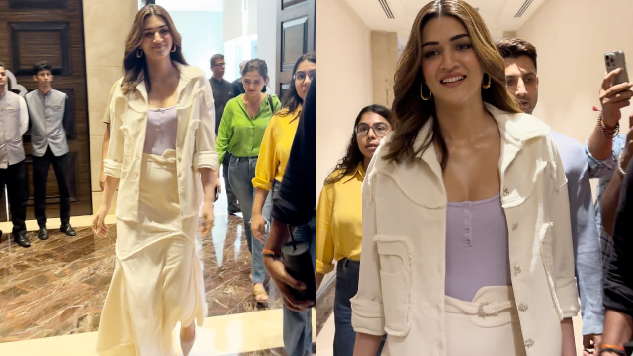 Kriti Sanon's crisp white jacket and asymmetric skirt ensemble is a ...