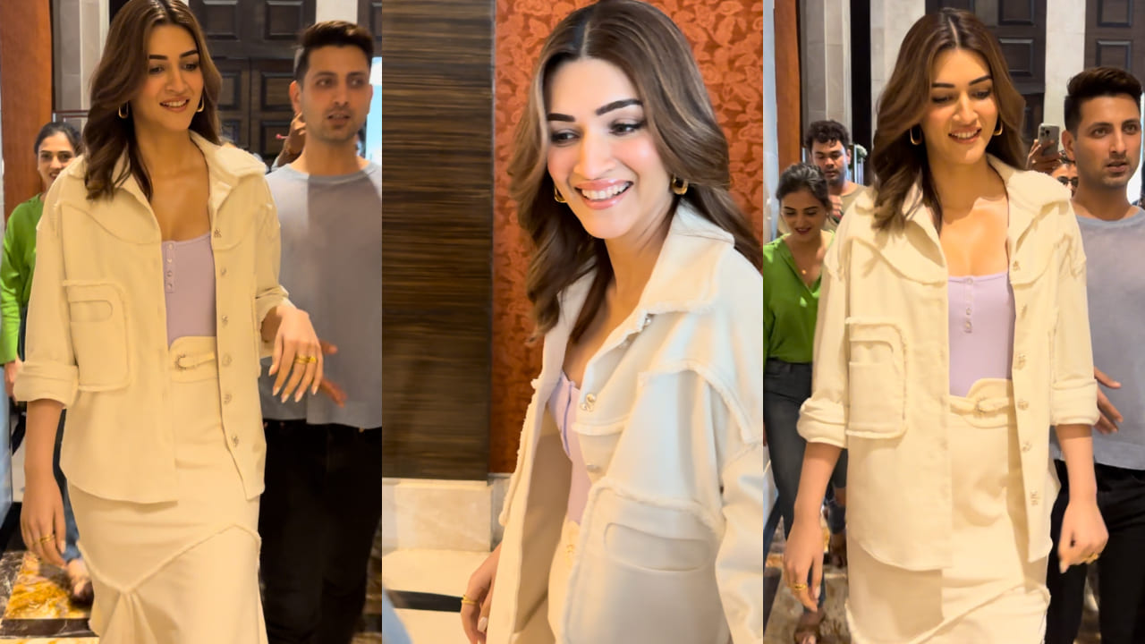 Kriti Sanon's crisp white jacket and asymmetric skirt ensemble is a ...