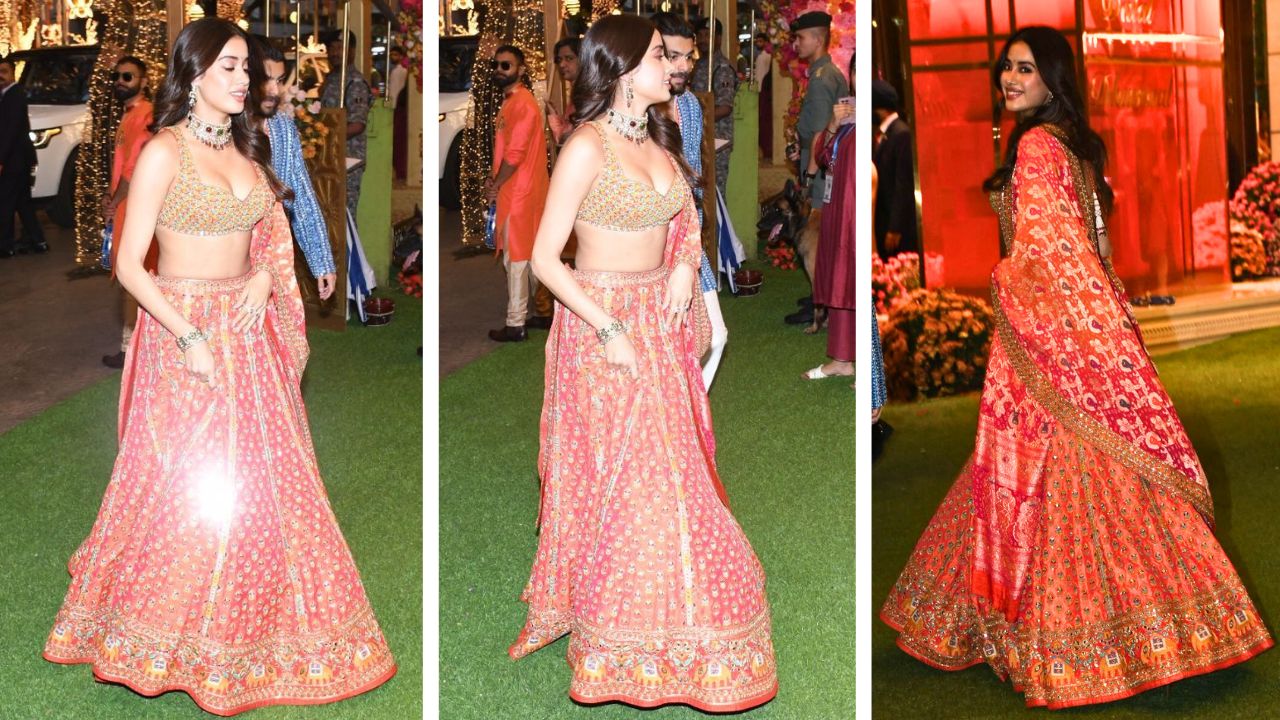 Janhvi Kapoor-approved lehenga with elegant drape(PC: Viral Bhayani)