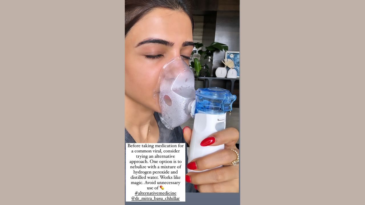 Samantha uses nebulizer machine (Samantha Ruth Prabhu Instagram)