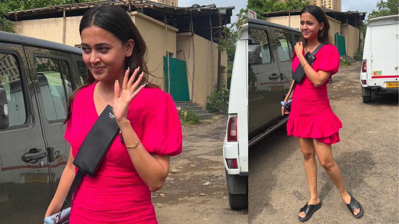 Tejasswi Prakash’s rose pink mini dress (PC: Viral Bhayani)