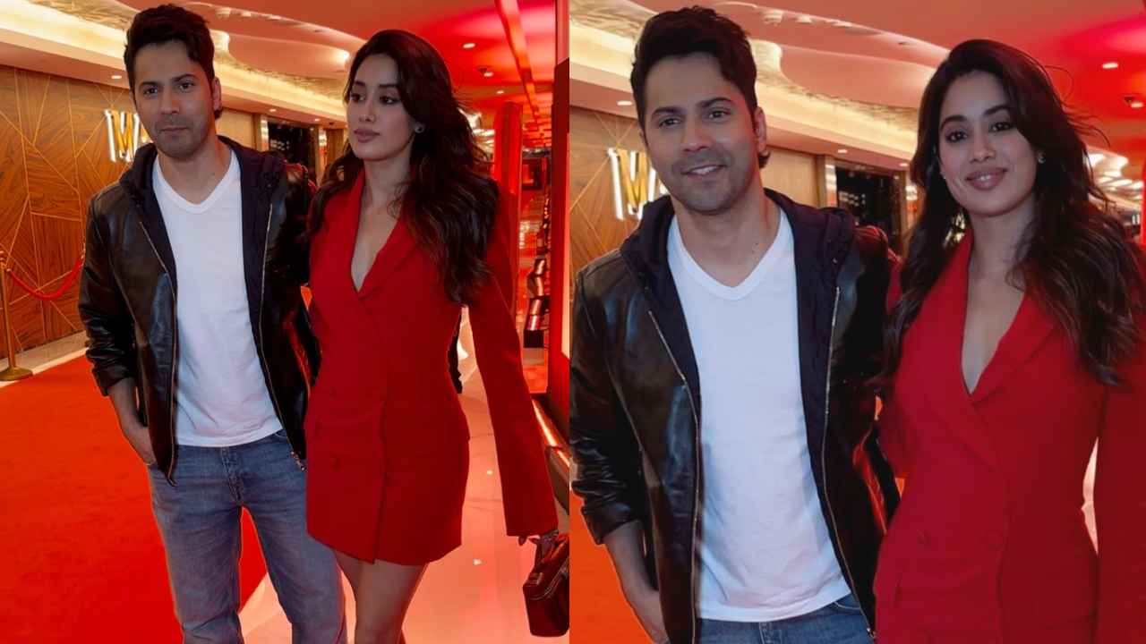 Janhvi Kapoor is dressed to 'Kill' for film's screening in Prabal Gurung’s red blazer dress (PC: Viral Bhayani, Varinder Chawla)