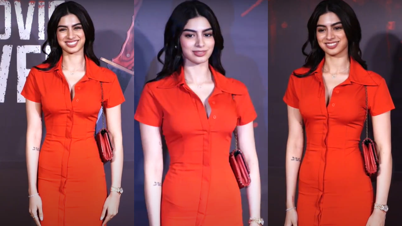 Khushi Kapoor in red dress