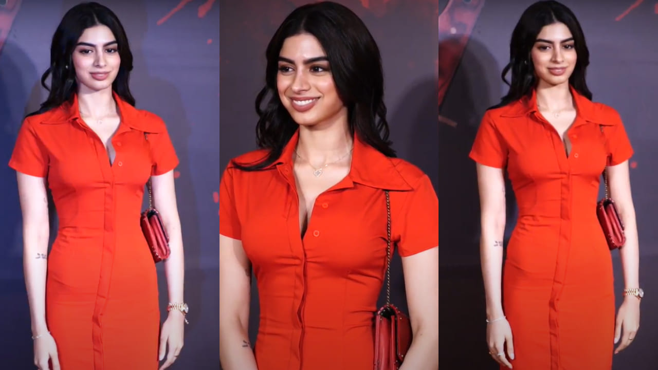 Khushi Kapoor in red dress