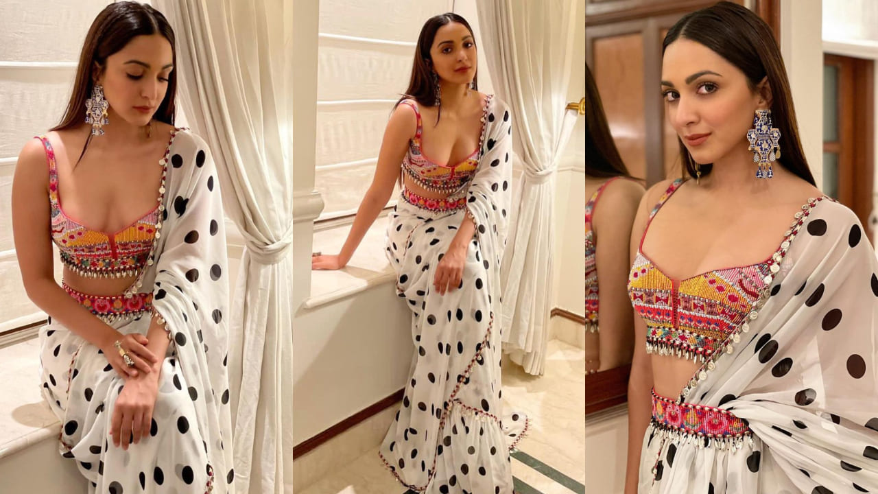 Kiara Advani in polka dot saree 