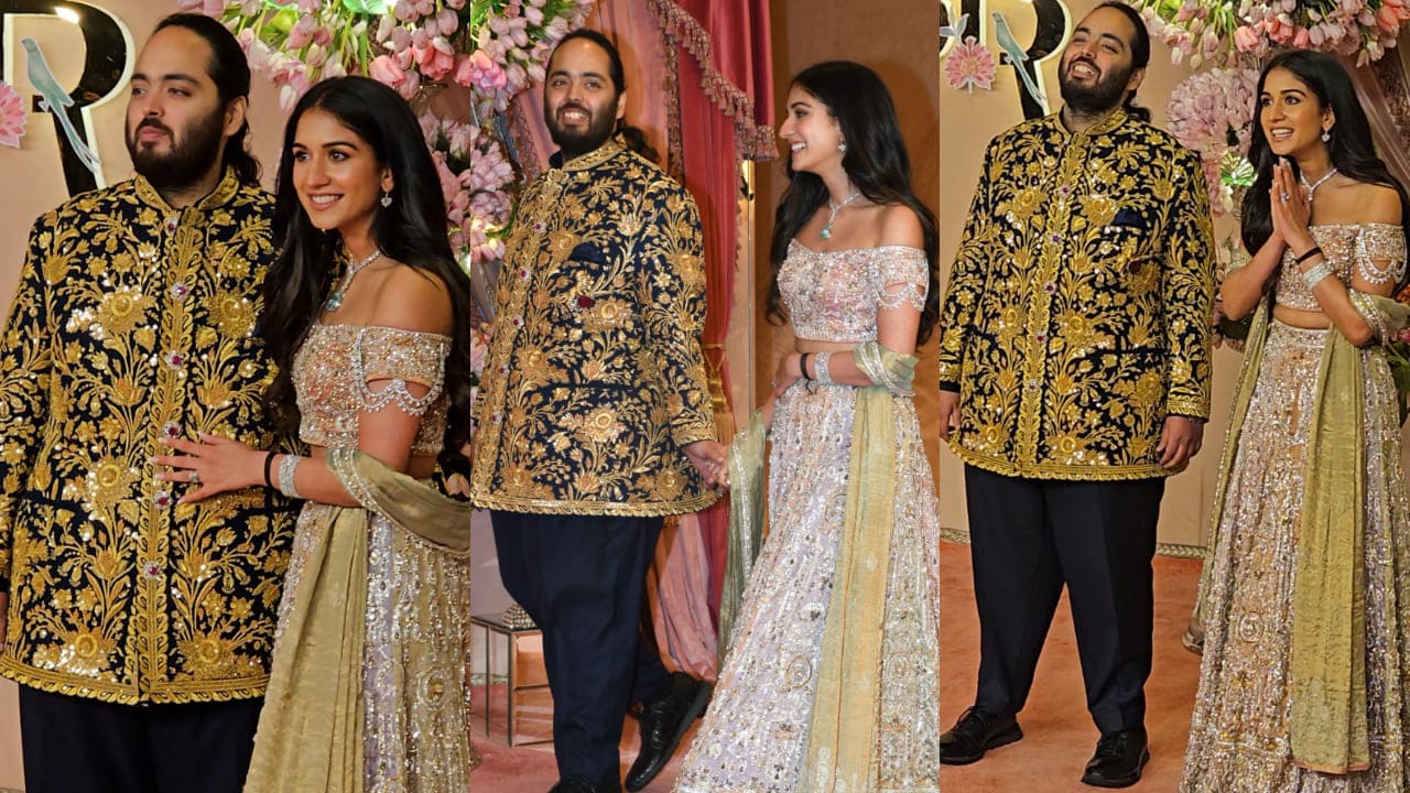 Anant Ambani and Radhika Merchant at their sangeet ceremony