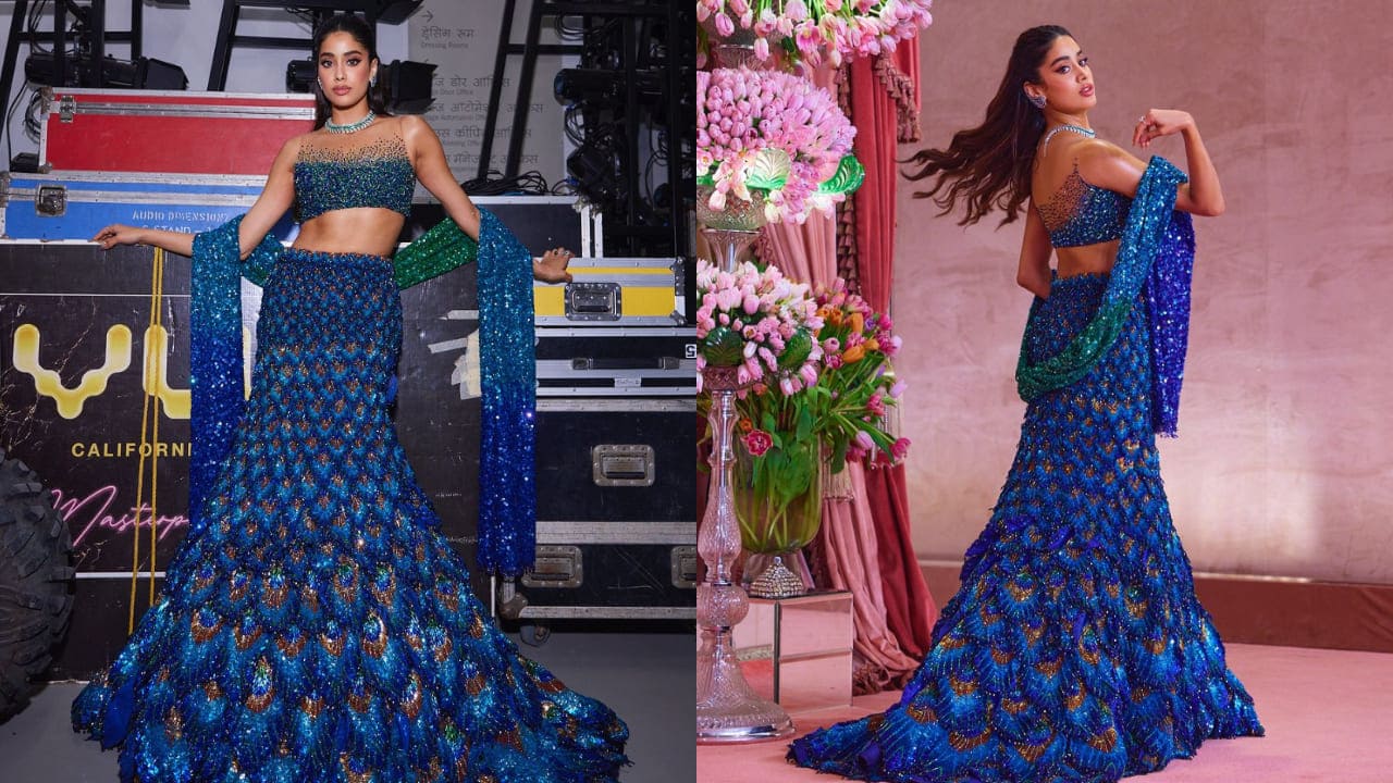 Janhvi Kapoor in peacock inspired lehenga