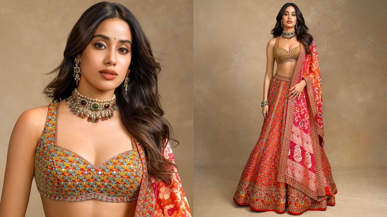 Janhvi accessorises her Arpita Mehta lehenga with eye-grabbing choker worth Rs 52 Lakhs (PC: Ami Patel Instagram)