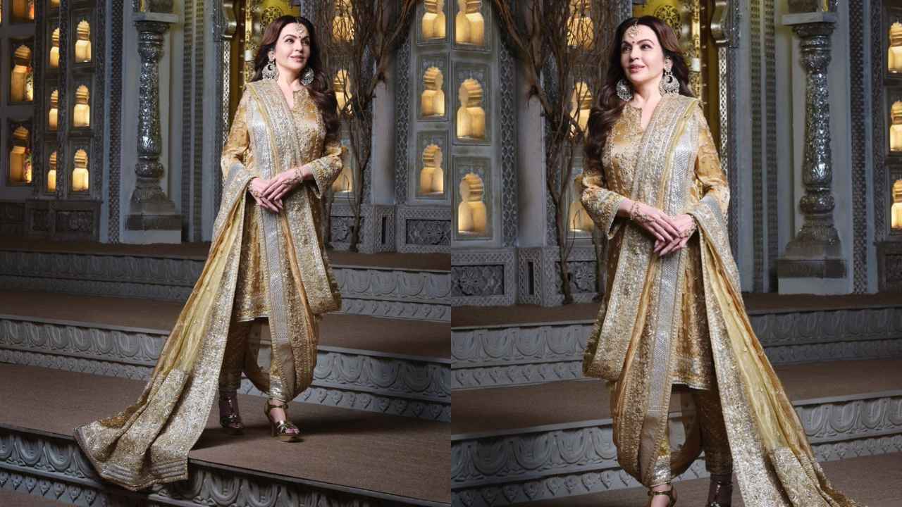 Anant-Radhika Haldi ceremony: Nita Ambani dons Manish Malhotra’s gold outfit inspired by Hyderabadi set (PC: Manish Malhotra Instagram)