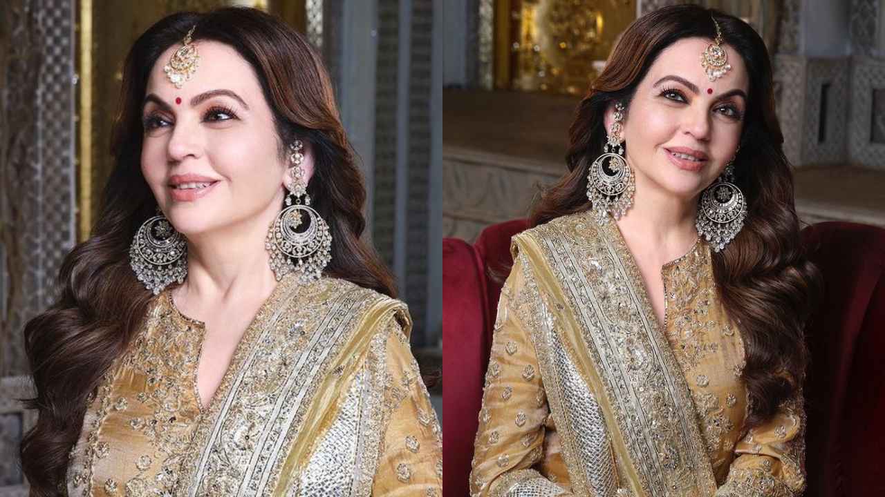 Anant-Radhika Haldi ceremony: Nita Ambani dons Manish Malhotra’s gold outfit inspired by Hyderabadi set (PC: Manish Malhotra Instagram)