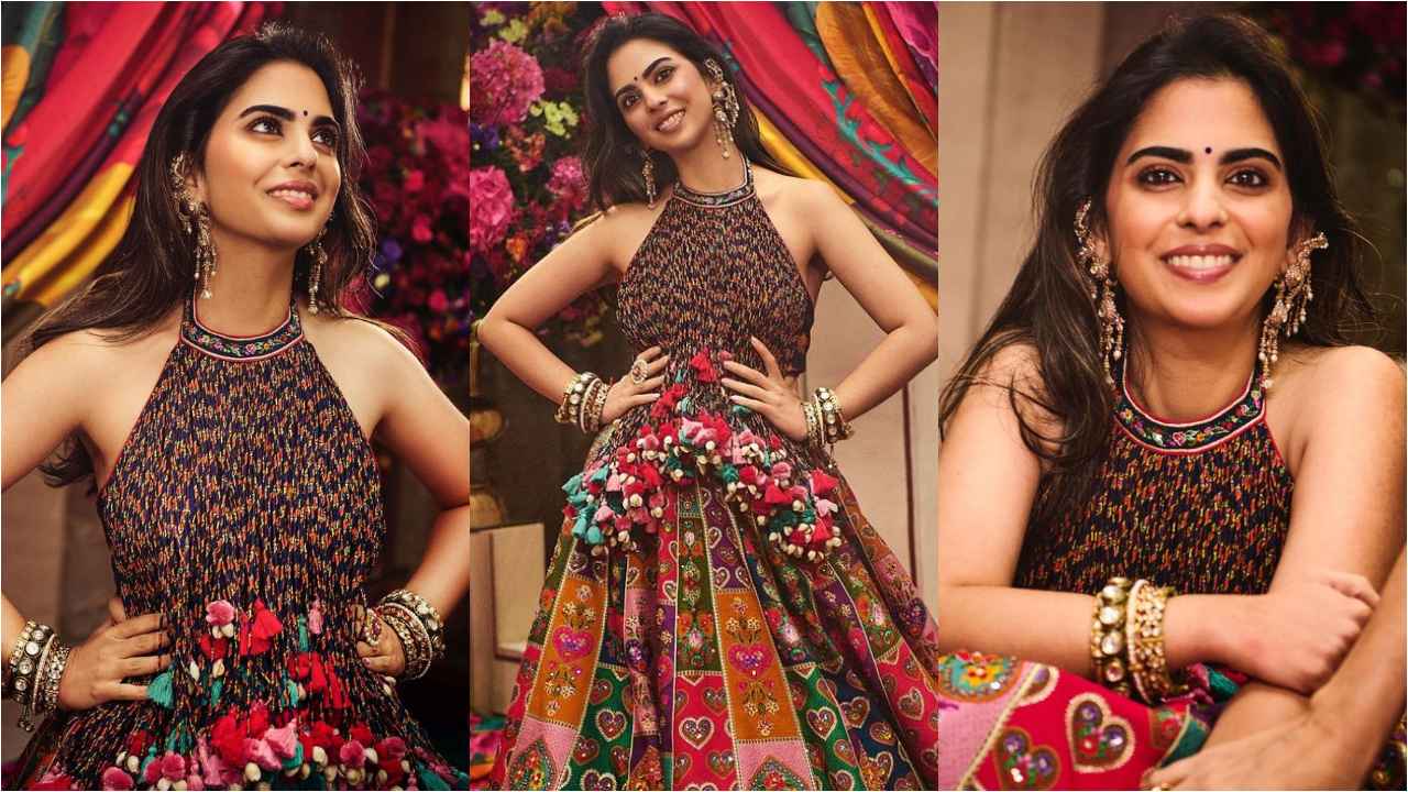 Anant Ambani-Radhika Merchant Haldi: Isha Ambani celebrates power of love in heart-embroidered lehenga (PC: Anaita Shroff Adjania Instagram)