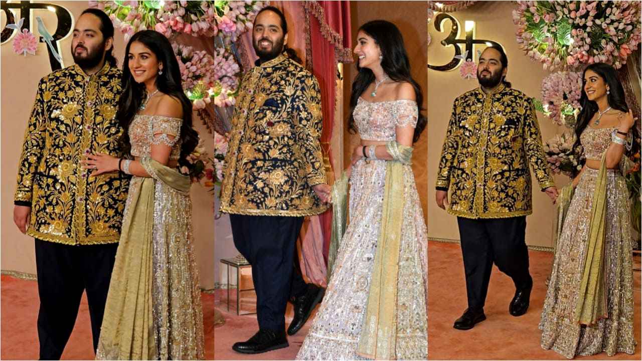 Did you notice Anant Ambani's Tiger broach in ruby and diamond with Abu Jani and Sandeep Khosla outfit in REAL GOLD? (PC: Viral Bhayani)