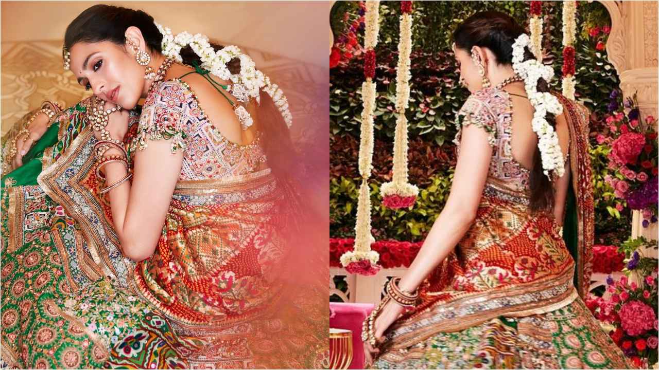 Anant Ambani-Radhika Merchant Haldi: Shloka Mehta embraces Gujarati culture in Anamika Khanna’s lehenga (PC: Dia Mehta Jatia Instagram)