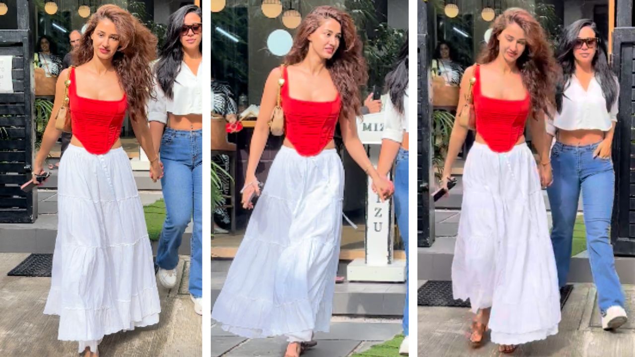 Disha Patani makes basics look hot in red corset top (Credit: Varinder)