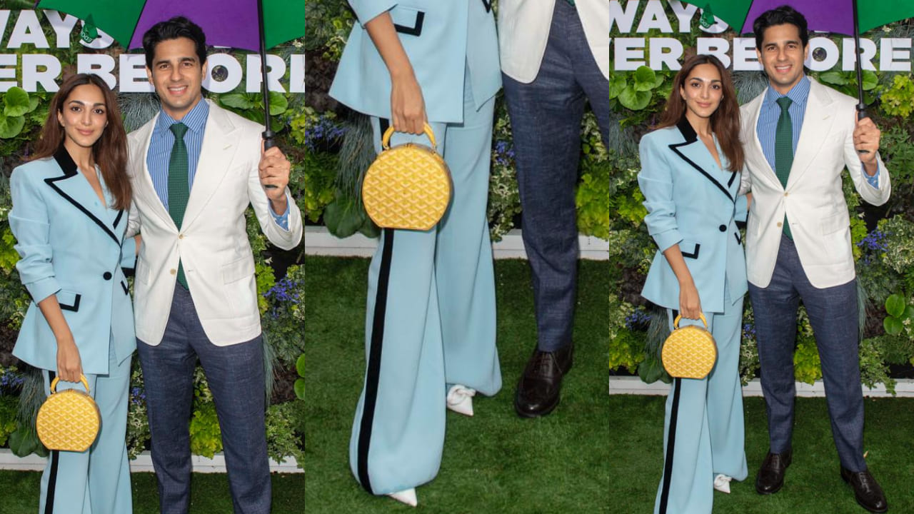 Kiara Advani in blue pantsuit at Wimbledon 