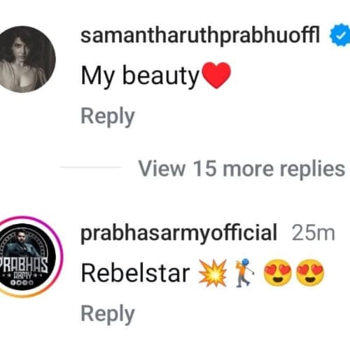 Samantha comments on Tamannaah Bhatia's post