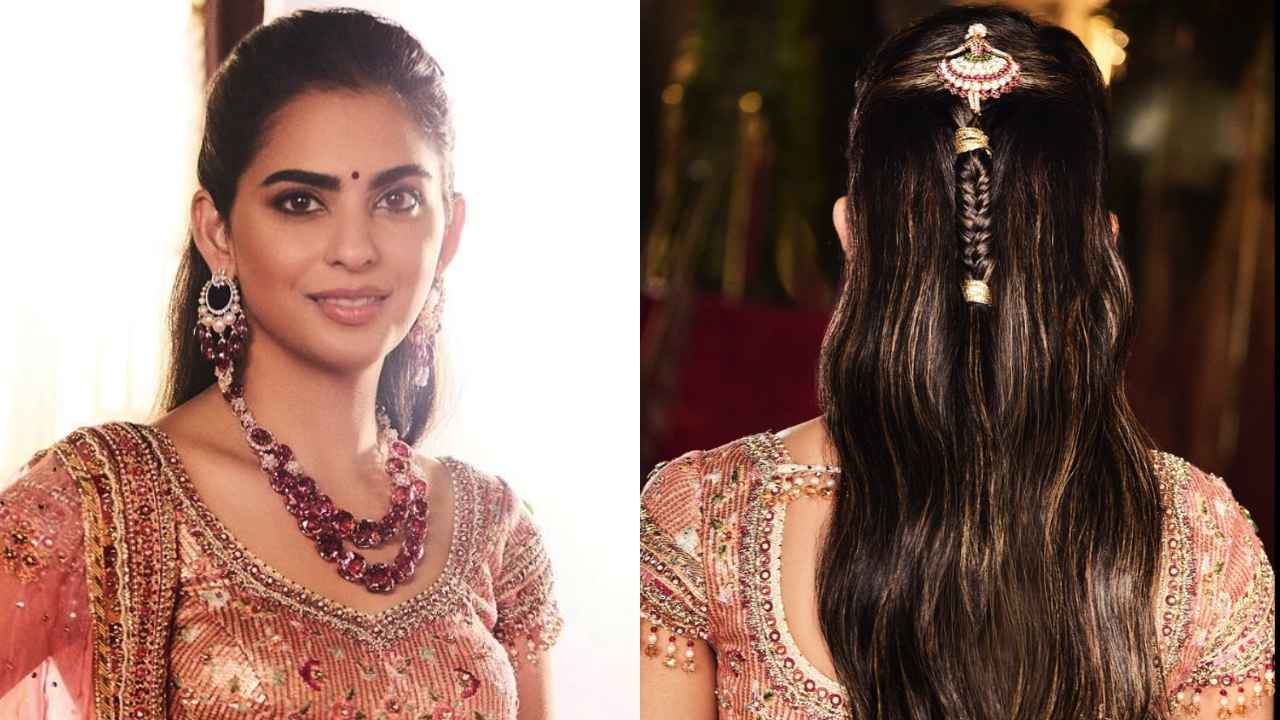 Isha Ambani delights in Tarun Tahiliani lehenga but her pink diamonds have us gasping for breath (PC: Anaita Shroff Adajania Instagram)