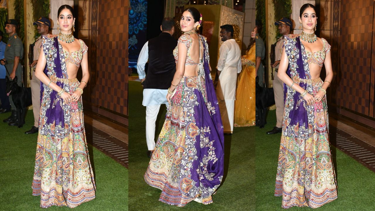 Janhvi Kapoor's Anamika Khanna lehenga (PC: Viral Bhayani)