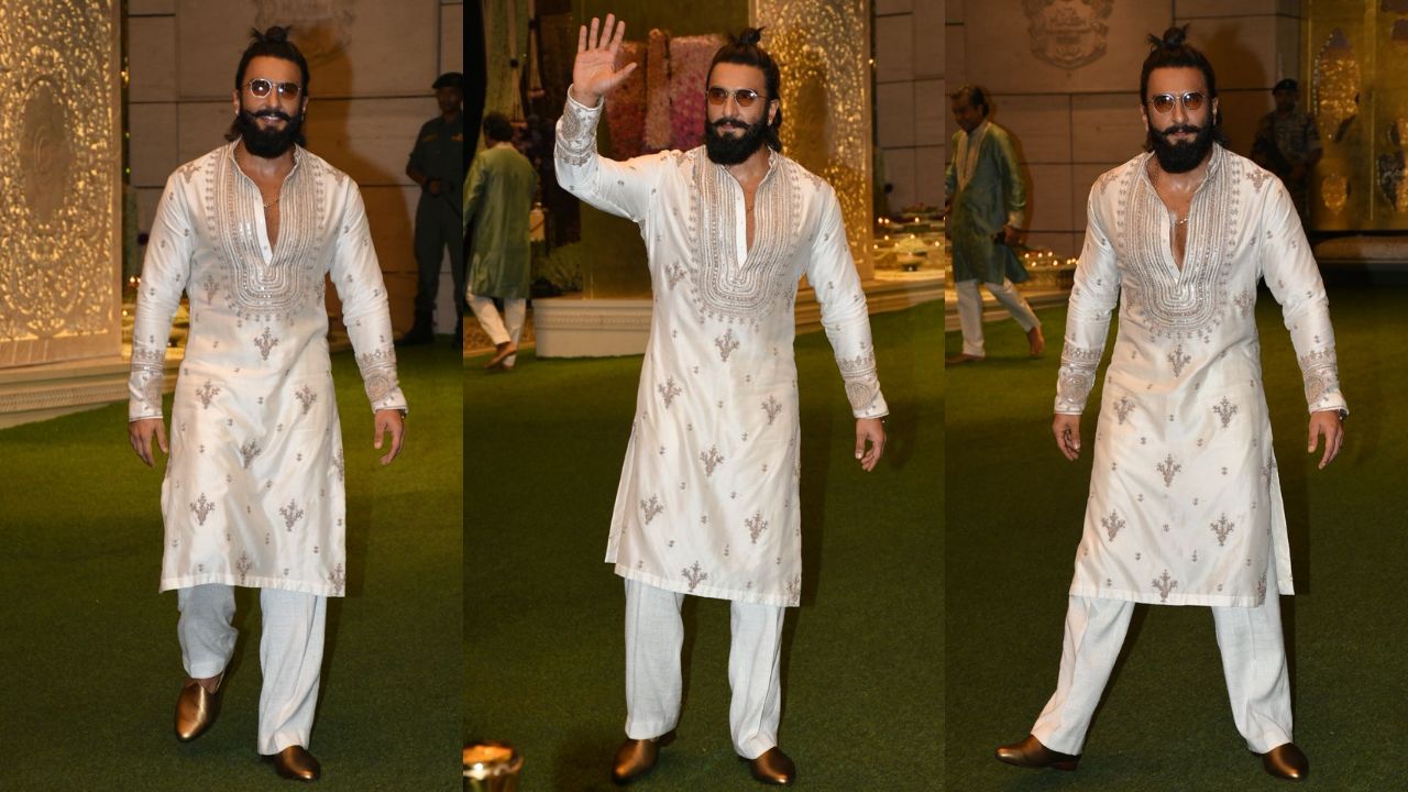 Ranveer Singh looks dashing in an Anamika Khanna kurta (PC: Pinkvilla)