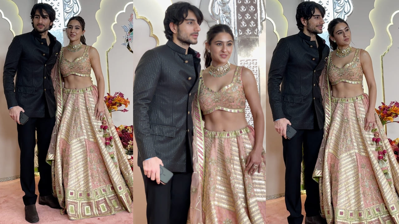 Sara Ali Khan in blush pink lehenga