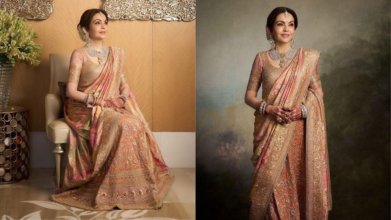 Nita Ambani in AJSK custom lehenga (PC: Tarun Vishwa)