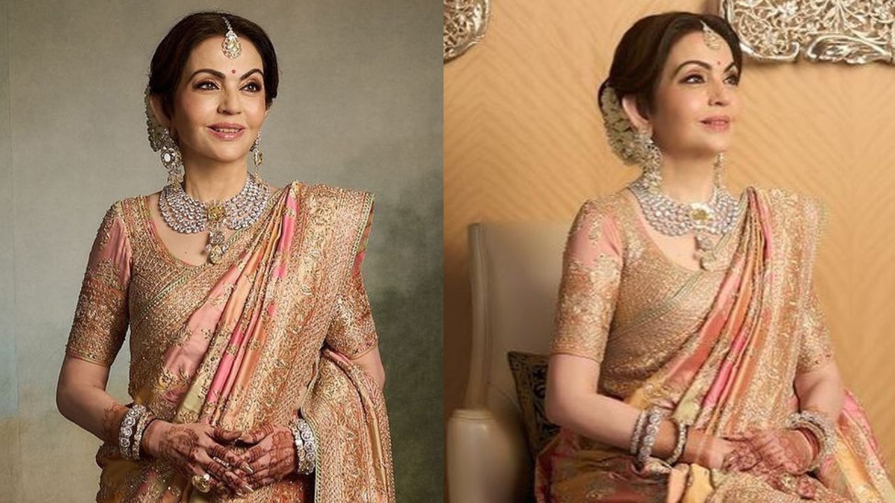 Nita Ambani in AJSK custom lehenga (PC: Tarun Vishwa)