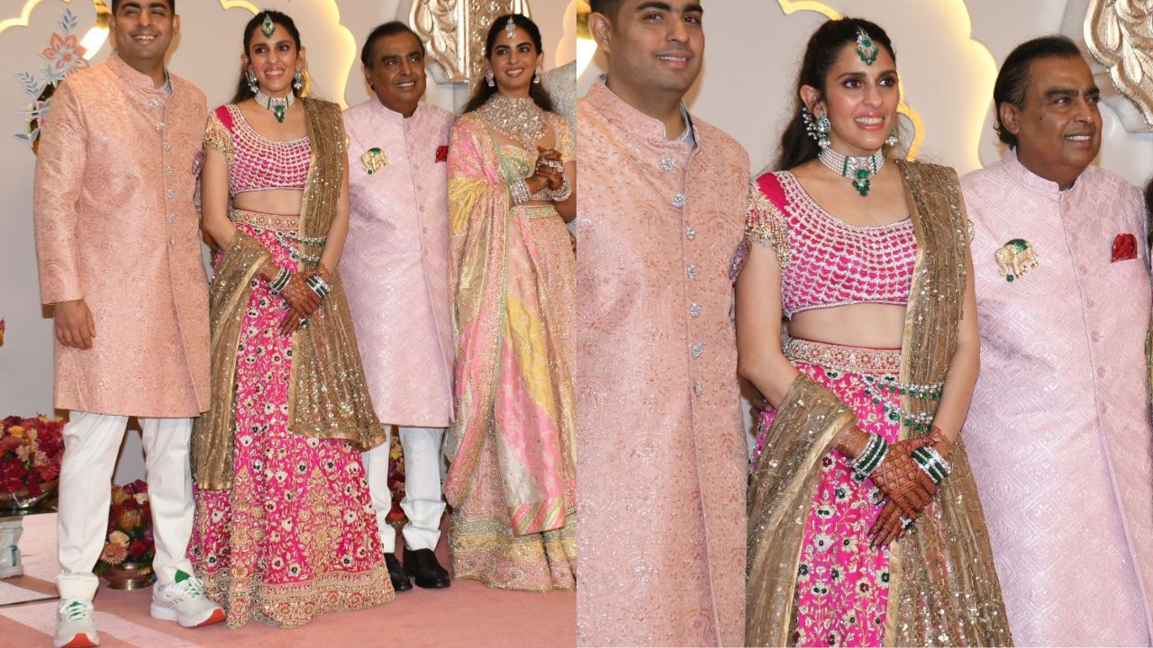 Shloka Mehta stuns in custom-made heavily embroidered lehenga (PC: Viral Bhayani)