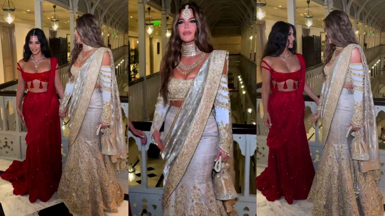 Khloé Kardashian merges global glam with Indian elegance in gold-white Manish Malhotra saree (PC: Khloé Kardashian Instagram)