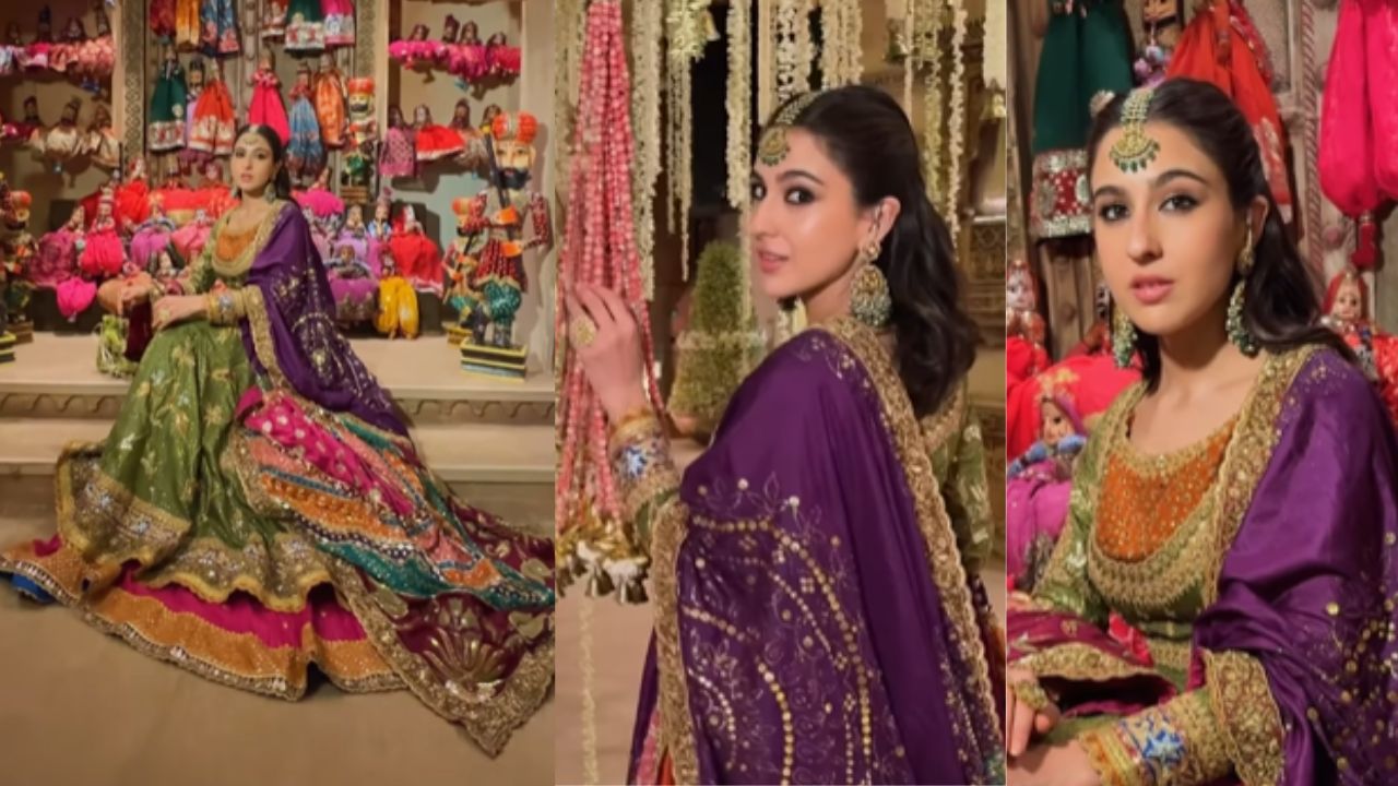 Sara Ali Khan looks regal in colorful jamawar kurta with lehenga (PC: Sara Ali Khan)