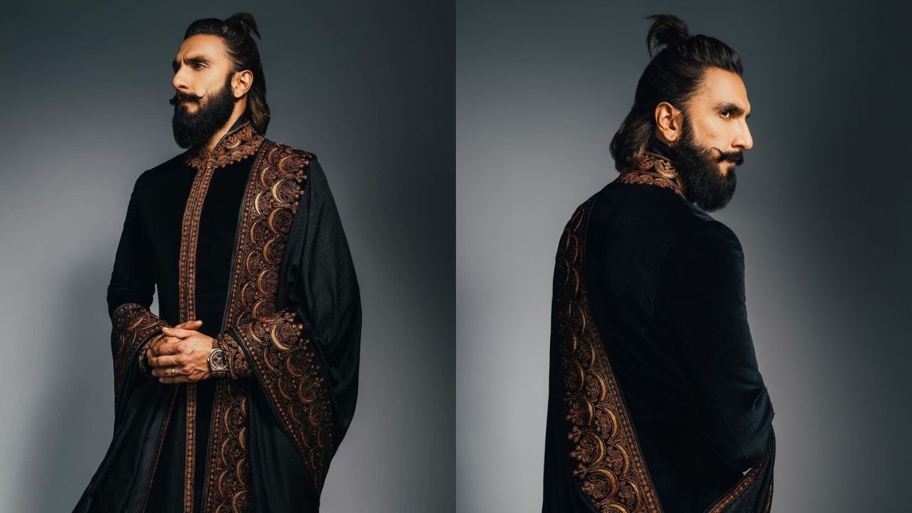 Ranveer Singh picks royal custom black sherwani by Tarun Tahiliani (Credit: Ranveer Singh Instagram)