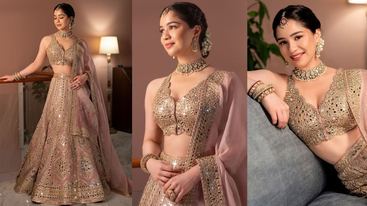 Sara Tendulkar exudes princess vibes in a rose gold lehenga set (PC: Sara Tendulkar Instagram)