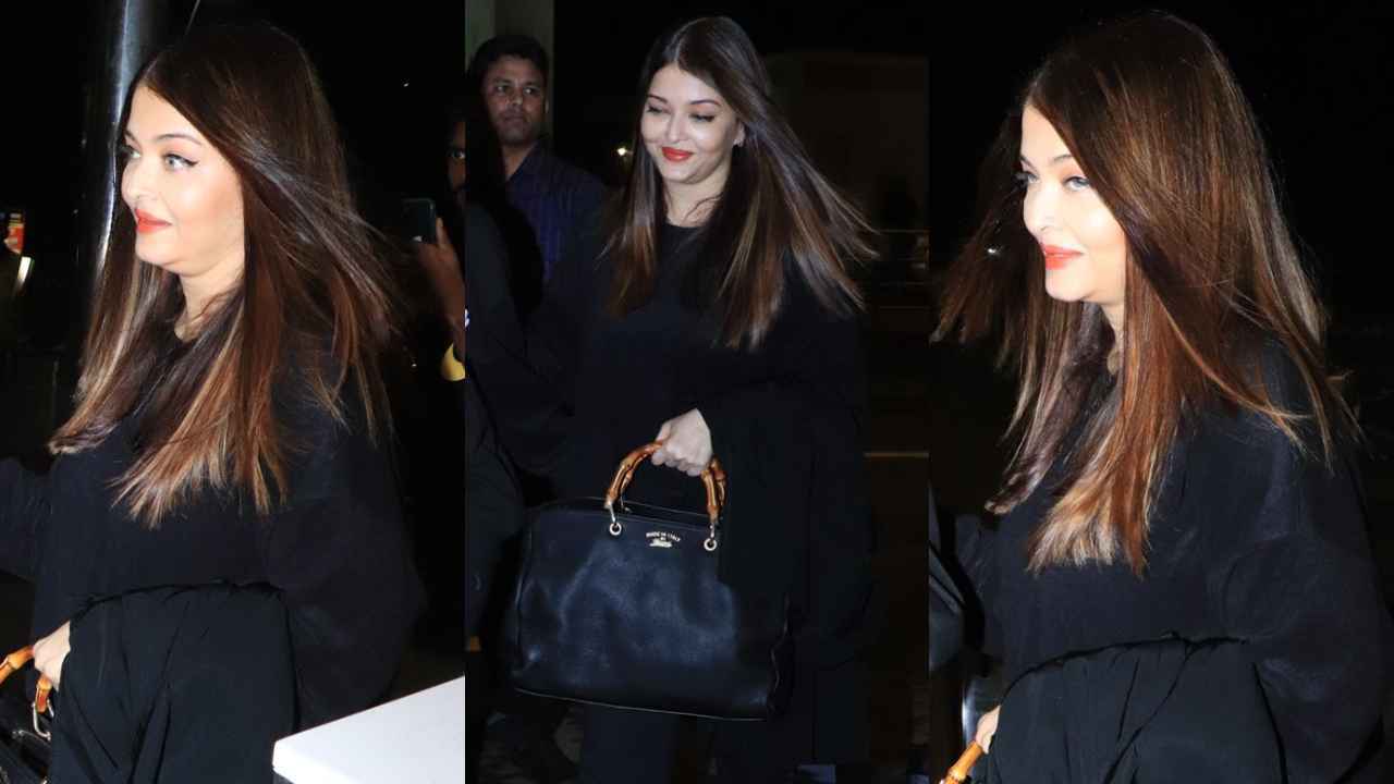 Aishwarya Rai Bachchan twins with daughter Aaradhya in comfy black outfits as they arrive in style at airport (PC: Viral Bhayani)