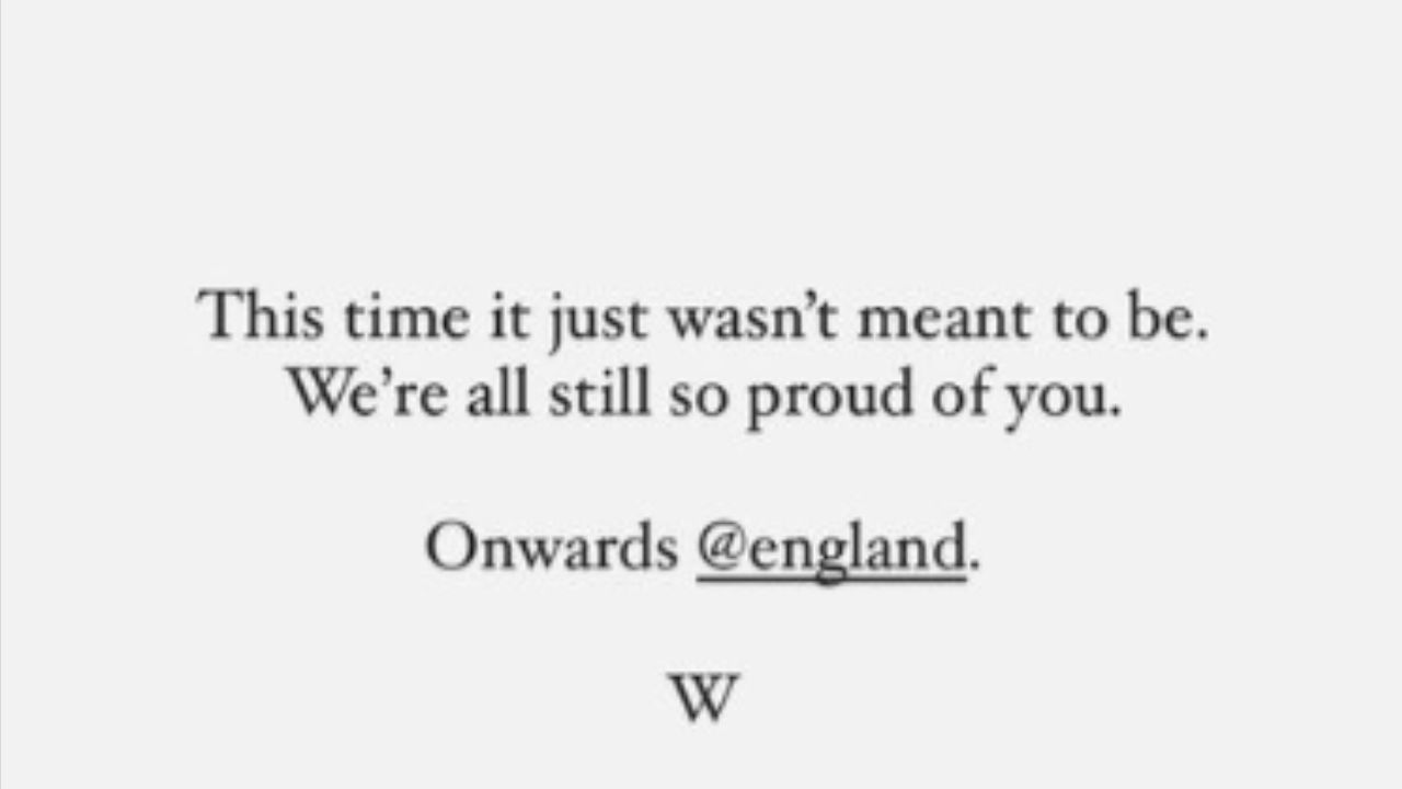 Prince Wiliams official status on his Instagram after England's defeat - ( Instagram/ @princeandprincessofwales)