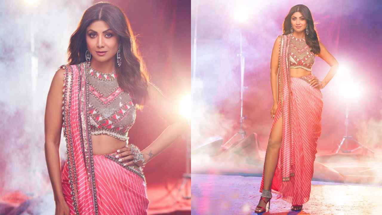 3 times Shilpa Shetty Kundra showed us how to slay in statement saree gowns with fiery side slits (PC: Shilpa Shetty Instagram)