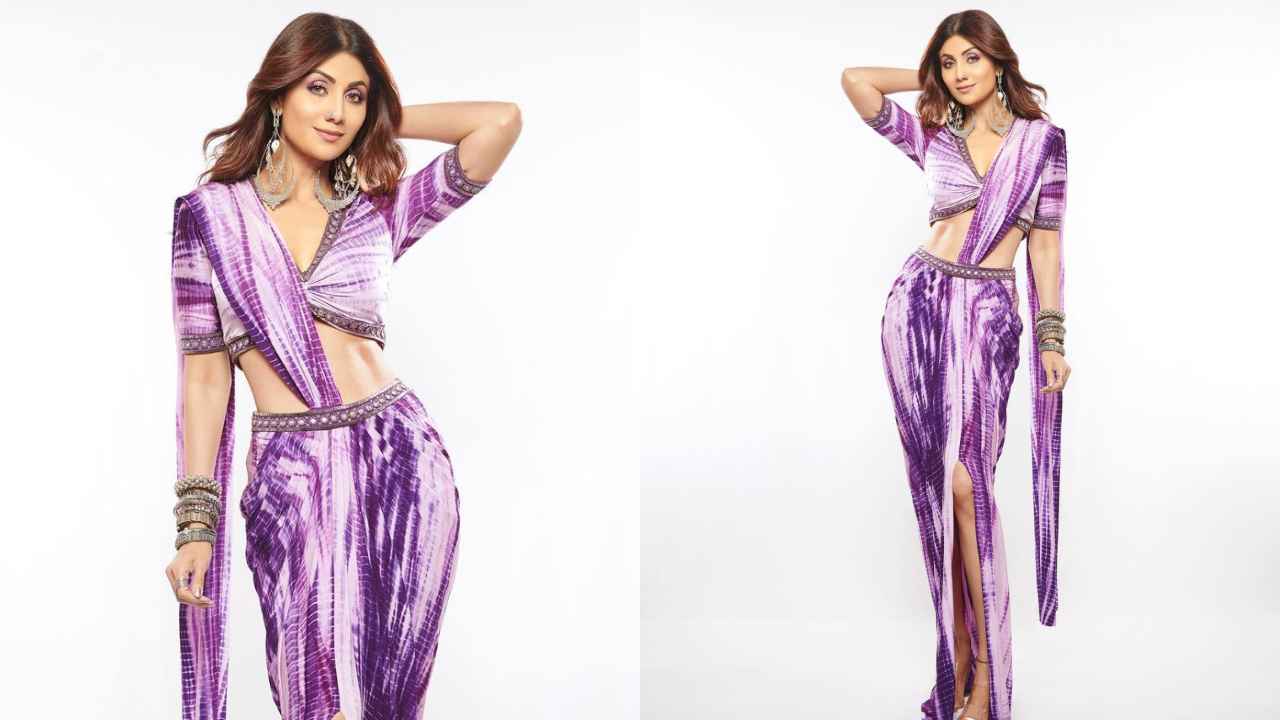 3 times Shilpa Shetty Kundra showed us how to slay in statement saree gowns with fiery side slits (PC: Shilpa Shetty Instagram)